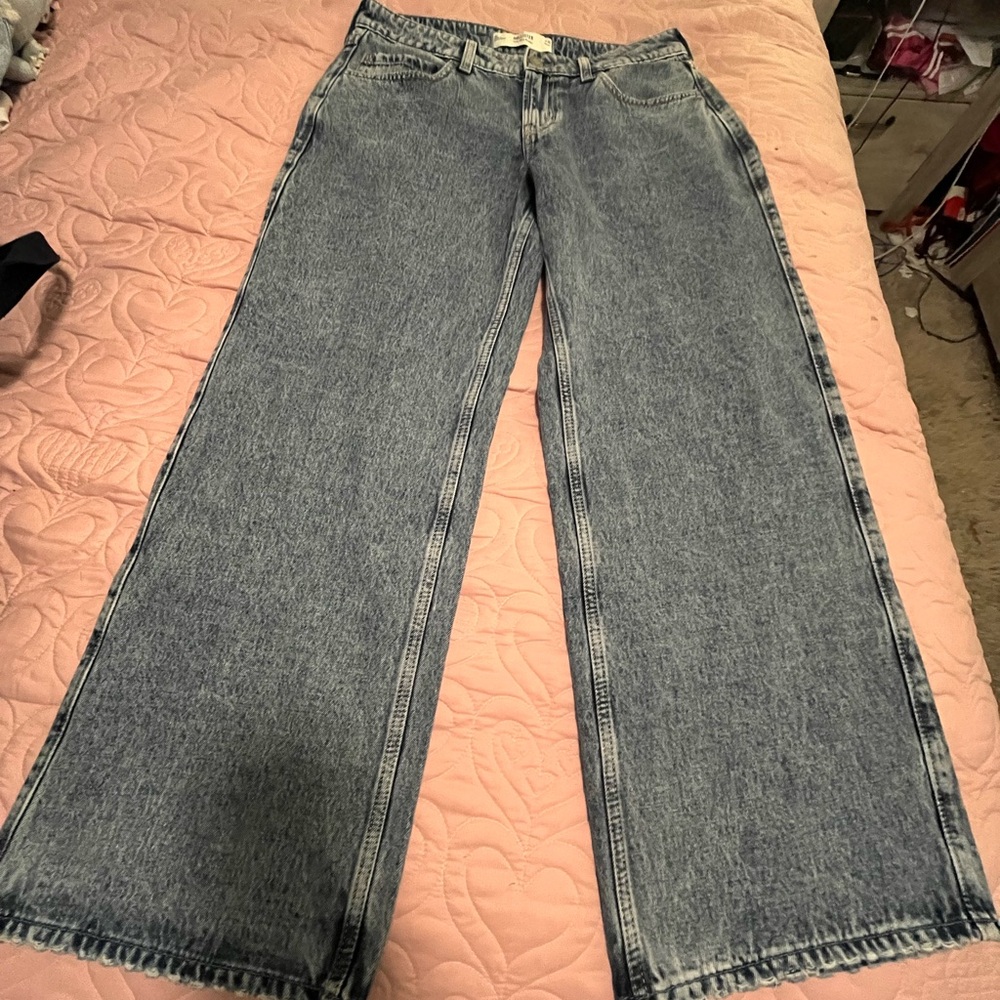 Hollister Wide Leg Blue Jeans
